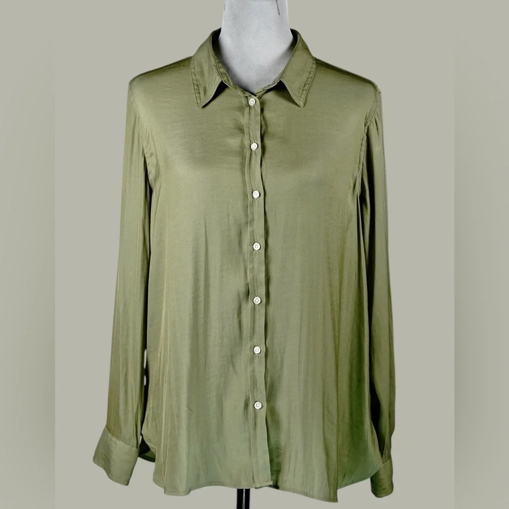 Banana Republic Olive Green Dillon Long Sleeve Button-Up Shirt – Size L